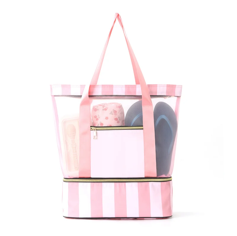 Strandtasche mit transparentem Design und viel Stauraum Skanto