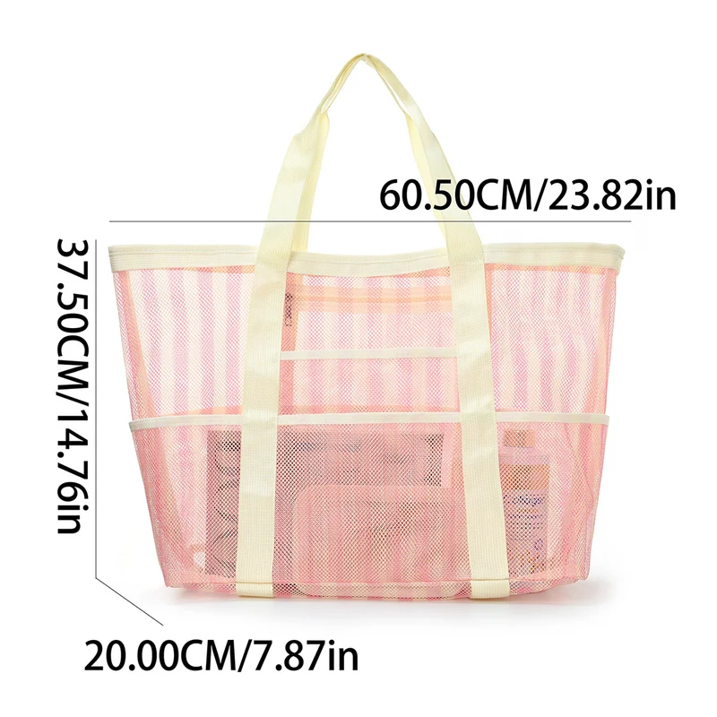 Strandtasche aus strapazierfähigem Netzmaterial mit stabilen Griffen Skanto