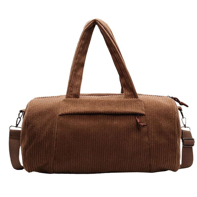 Sportliche Reisetasche aus flauschigem Cordmaterial mit verstellbarem Schultergurt Skanto