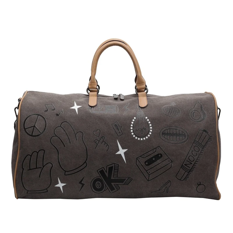 Reisetasche mit einzigartigem Design aus grauem Kunstleder Skanto