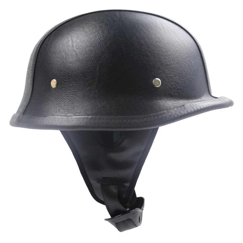 Klassischer Leder-Motorradhelm Skanto