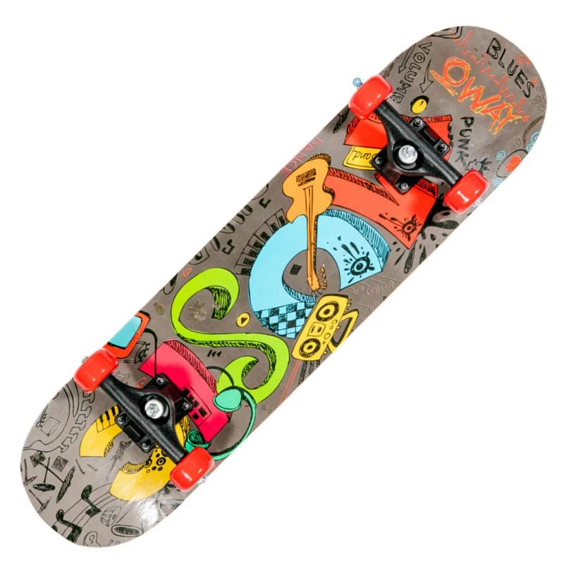 Trick-Skateboard mit Drachengrafik Skanto