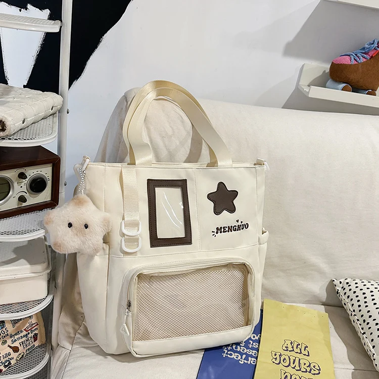 Funktionaler Schulrucksack mit transparentem Fach Skanto