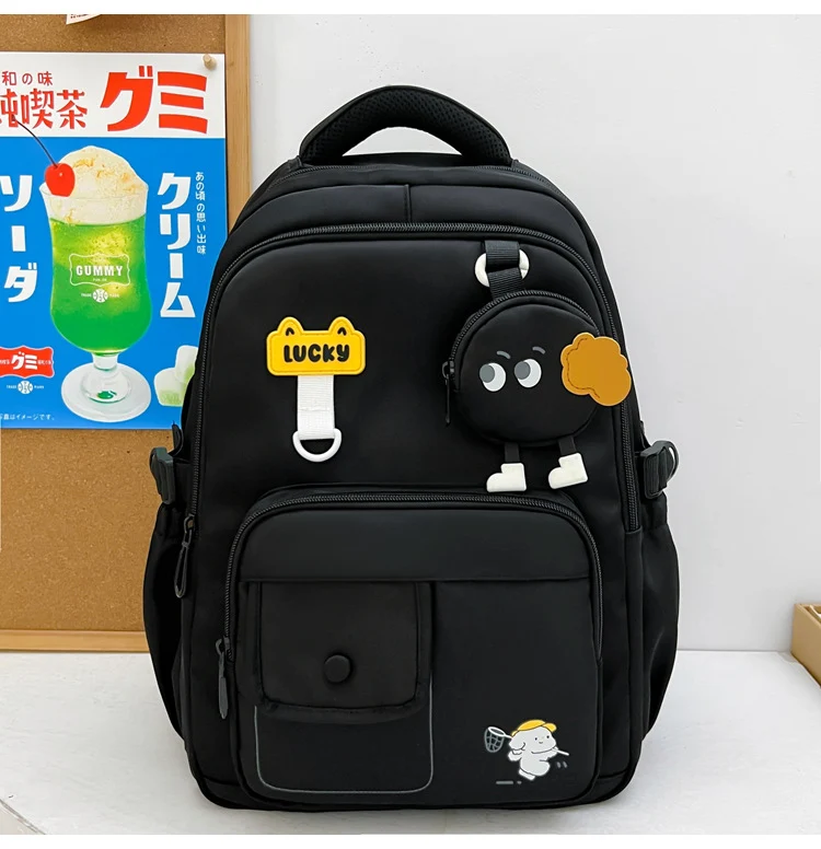 Niedlicher Schulrucksack mit Charakter-Design und mehreren Fächern Skanto