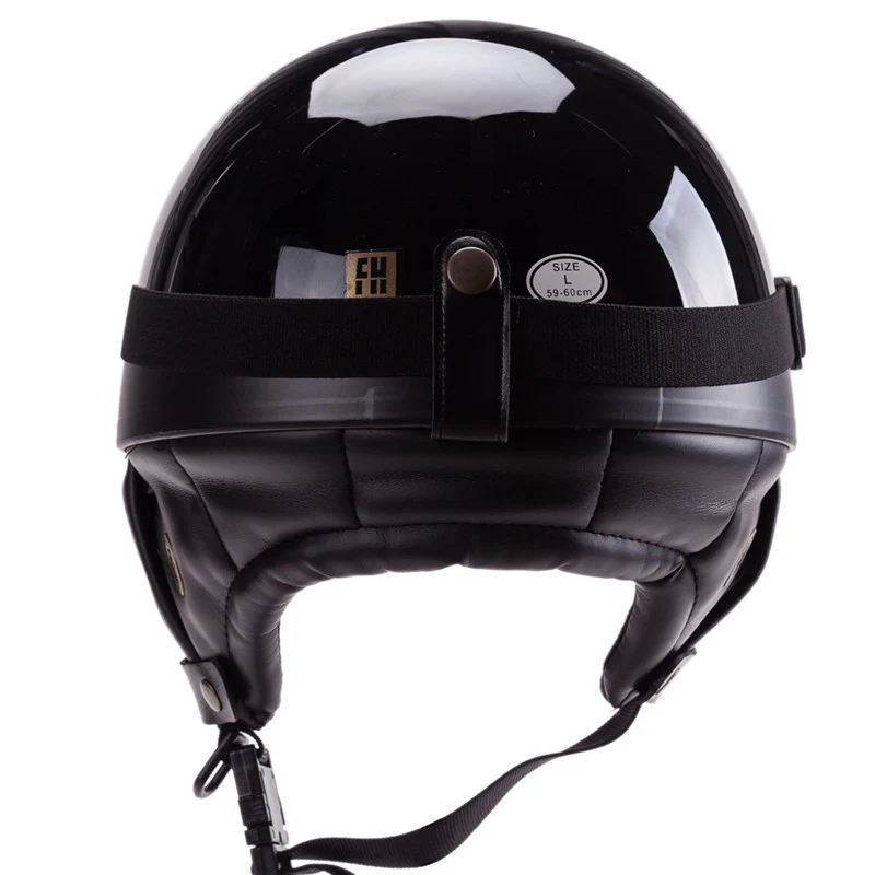 Motorradhelm im Vintage-Stil mit offenem Visier und Brille Skanto