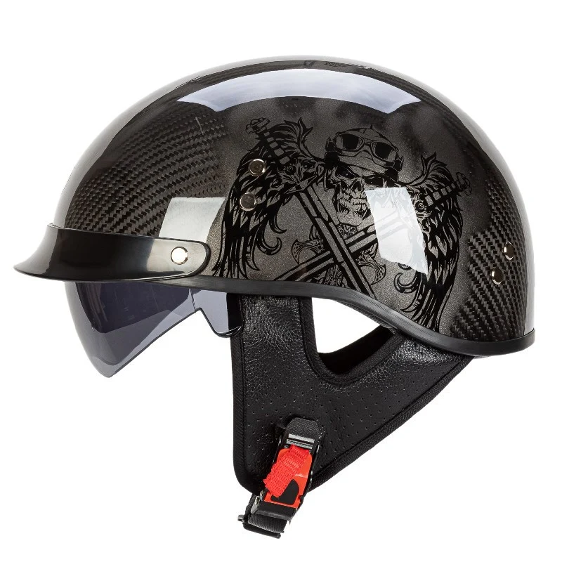 Stylischer Grafik-Totenkopf Motorradhelm Skanto
