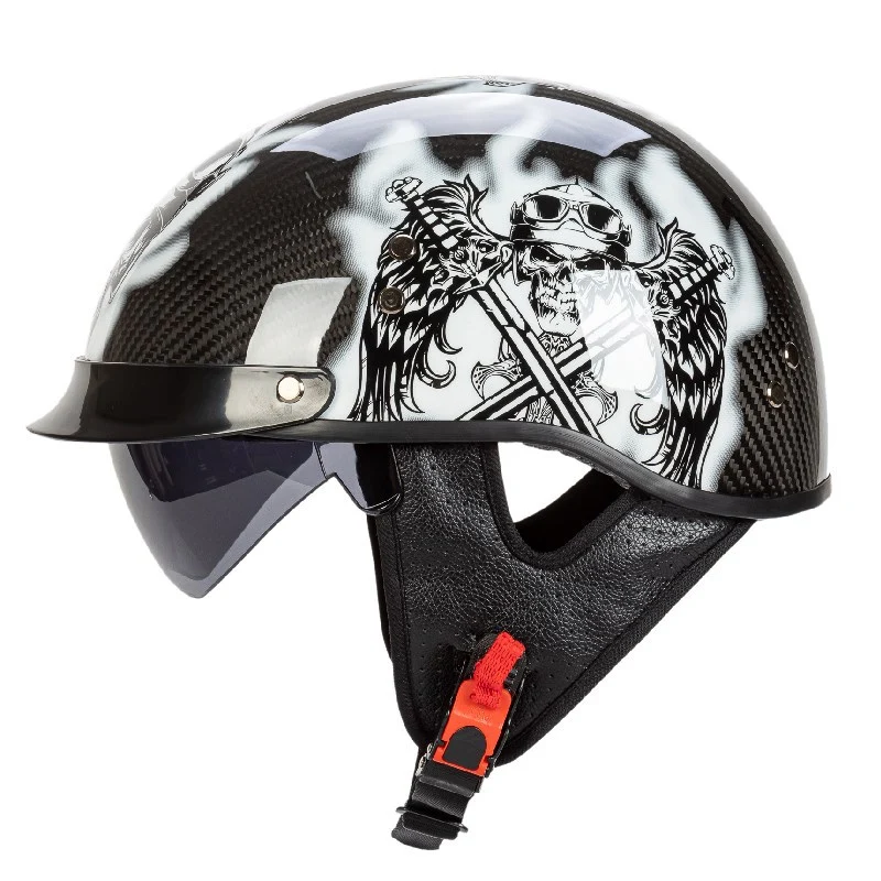 Stylischer Grafik-Totenkopf Motorradhelm Skanto