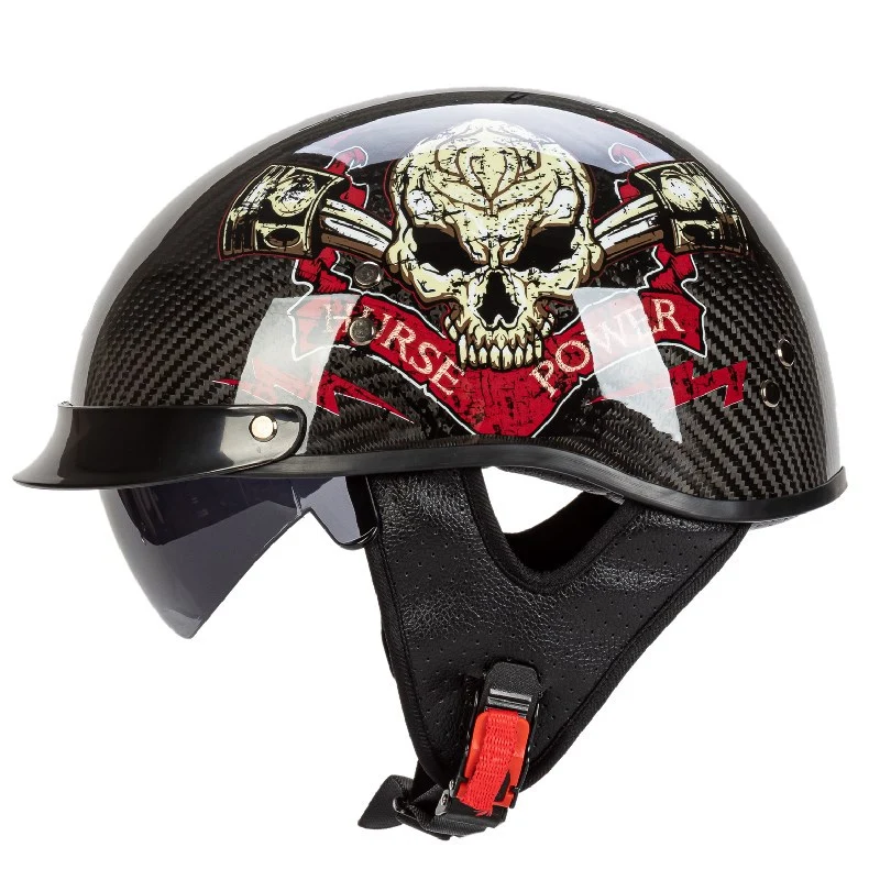 Stylischer Grafik-Totenkopf Motorradhelm Skanto