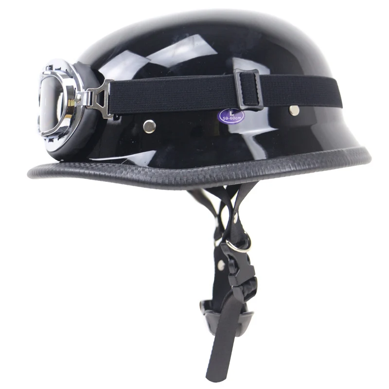 Retro Halbschalen-Motorradhelm mit Brille Skanto
