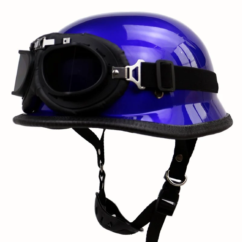 Retro Halbschalen-Motorradhelm mit Brille Skanto