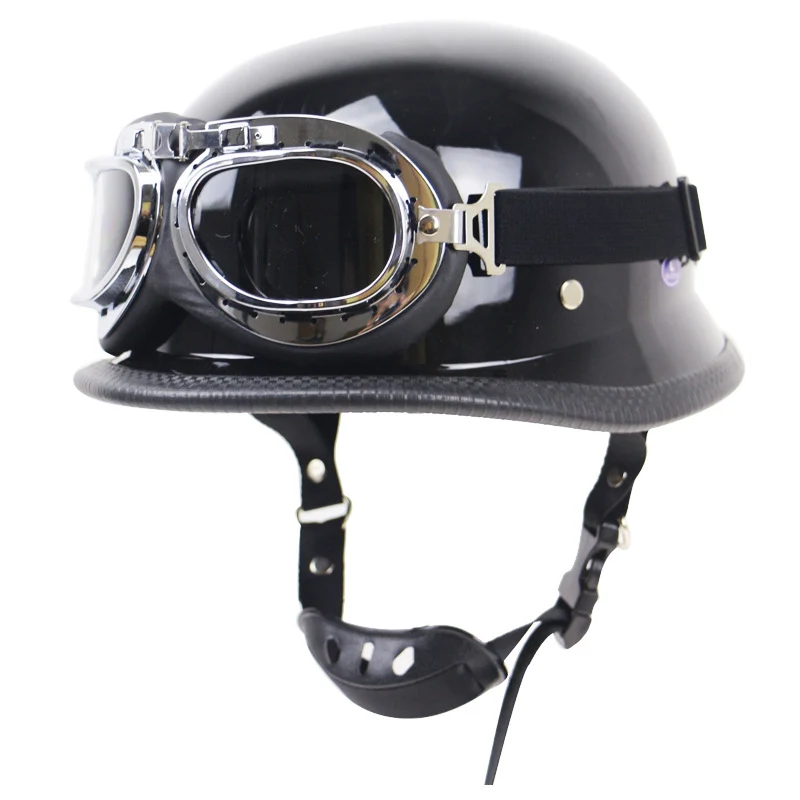 Retro Halbschalenhelm Motorradschutz mit Brille Skanto