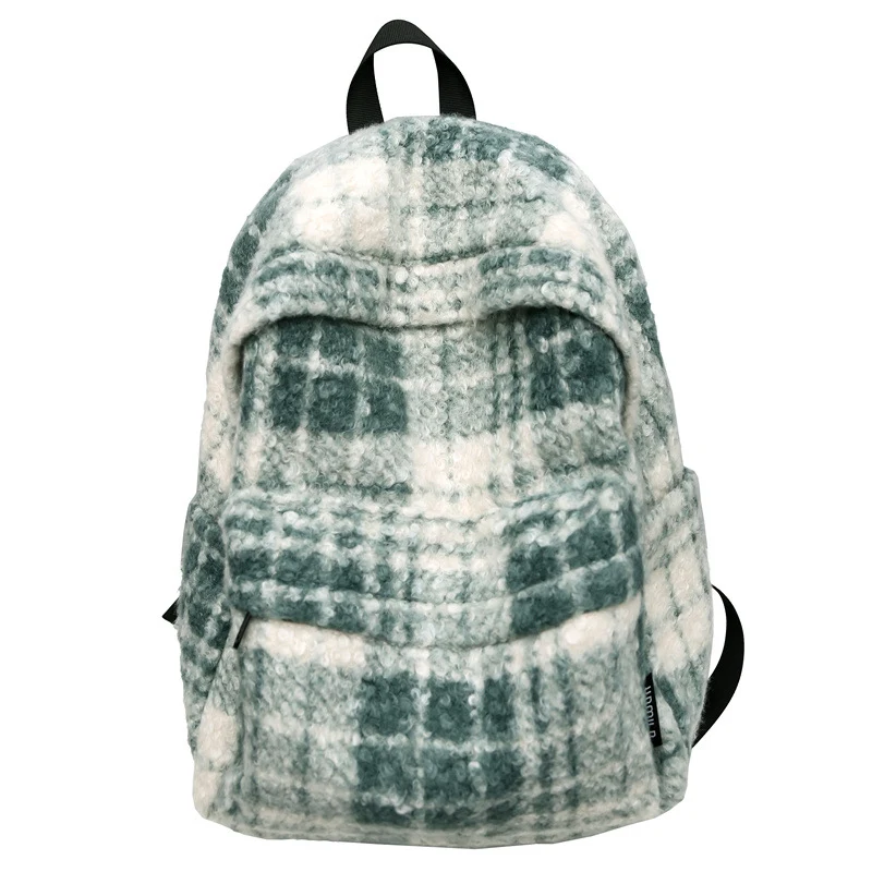 Gemütlicher Fleece-Karo-Rucksack Skanto