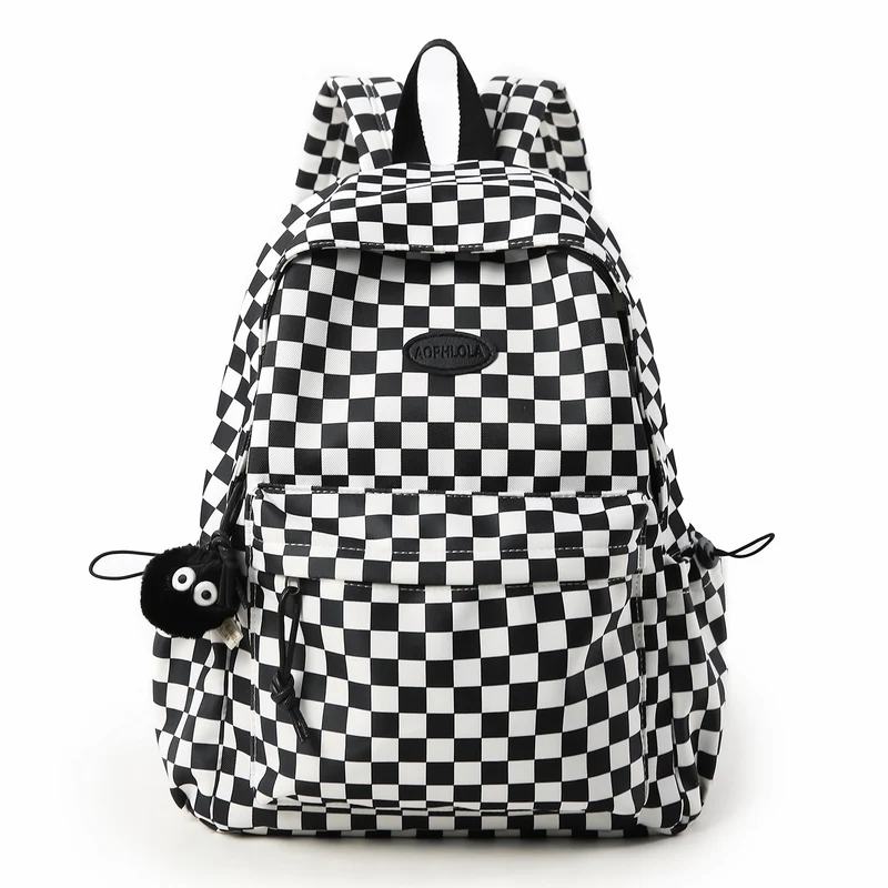Karierter Schulrucksack Skanto