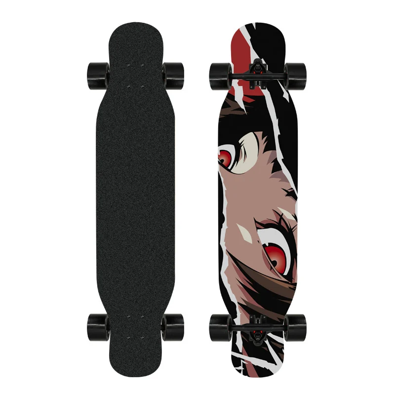 Longboard Skanto mit künstlerischem Löwen-Emblem