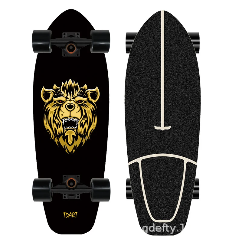 Skateboard Skanto mit künstlerischem Löwen-Design