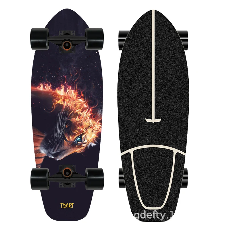 Skateboard Skanto mit künstlerischem Löwen-Design