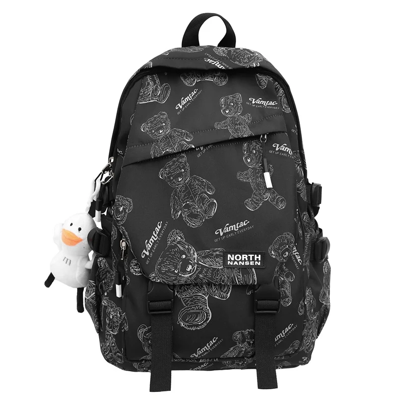 Verspielter Charakter-Print Schulrucksack Skanto
