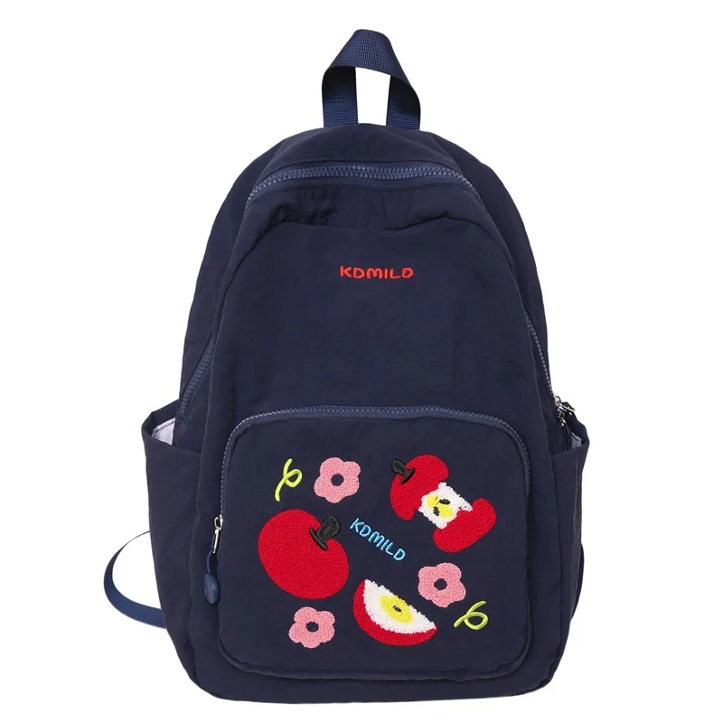 Lässiger bestickter Rucksack mit Apfel-Print Skanto