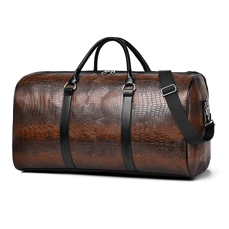 Luxuriöse Reisetasche aus hochwertigem Kunstleder mit elegantem Krokoprägung Skanto