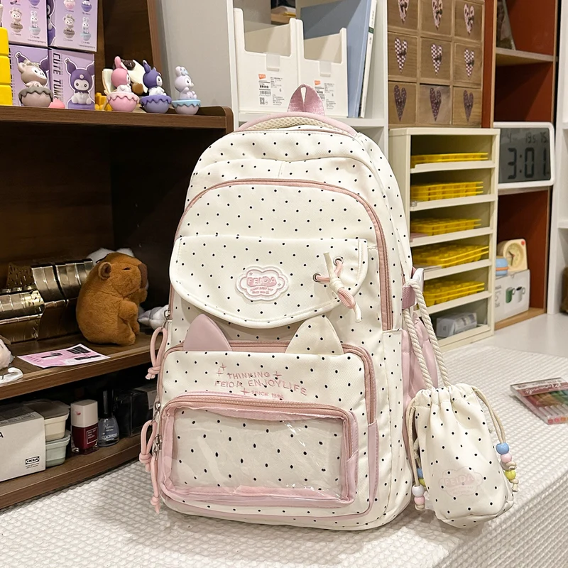 Niedlicher Schulrucksack Skanto mit Katzenohren-Design