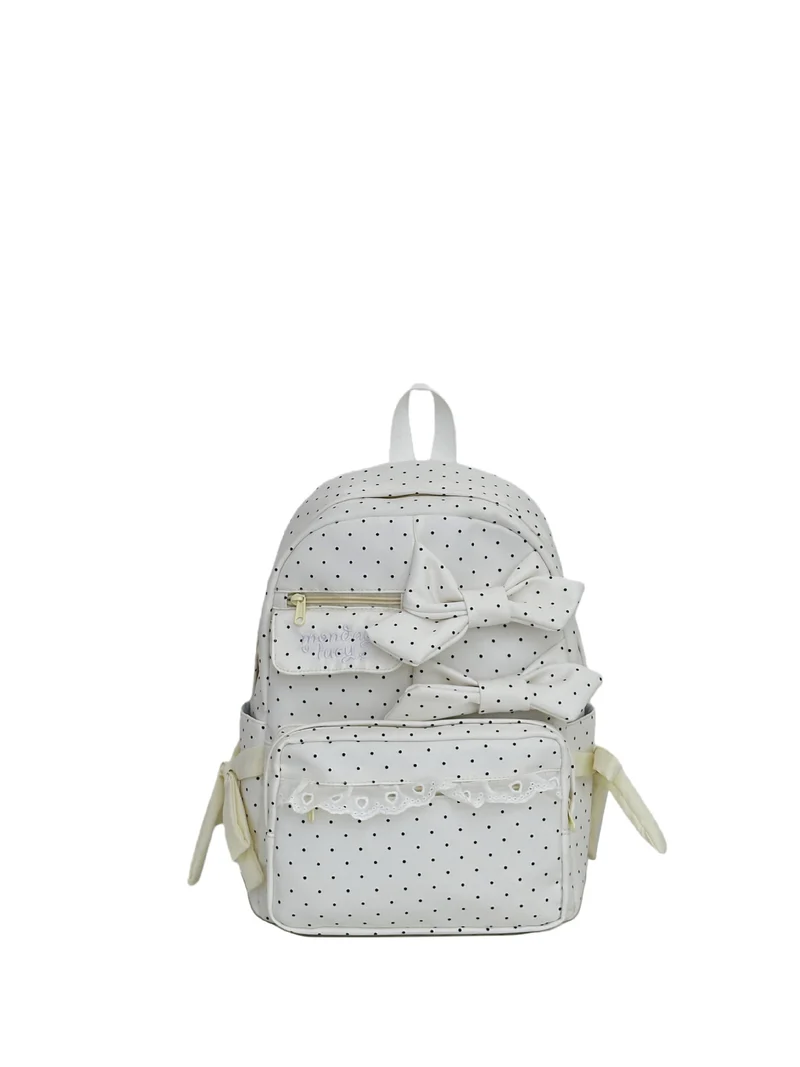Entzückender gepunkteter Schleifen-Schulrucksack Skanto
