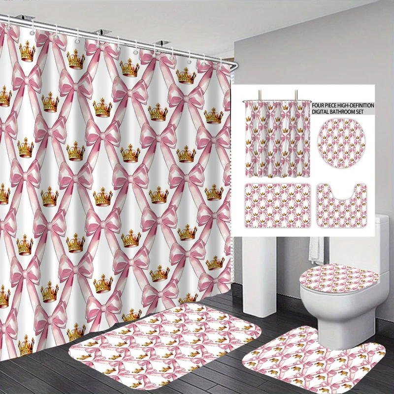 Digitales Badezimmer-Deko-Set mit Schleifenmuster Skanto