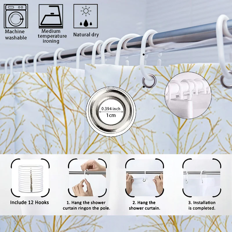 Digitales Badezimmer-Deko-Set mit Botanik-Motiv Skanto