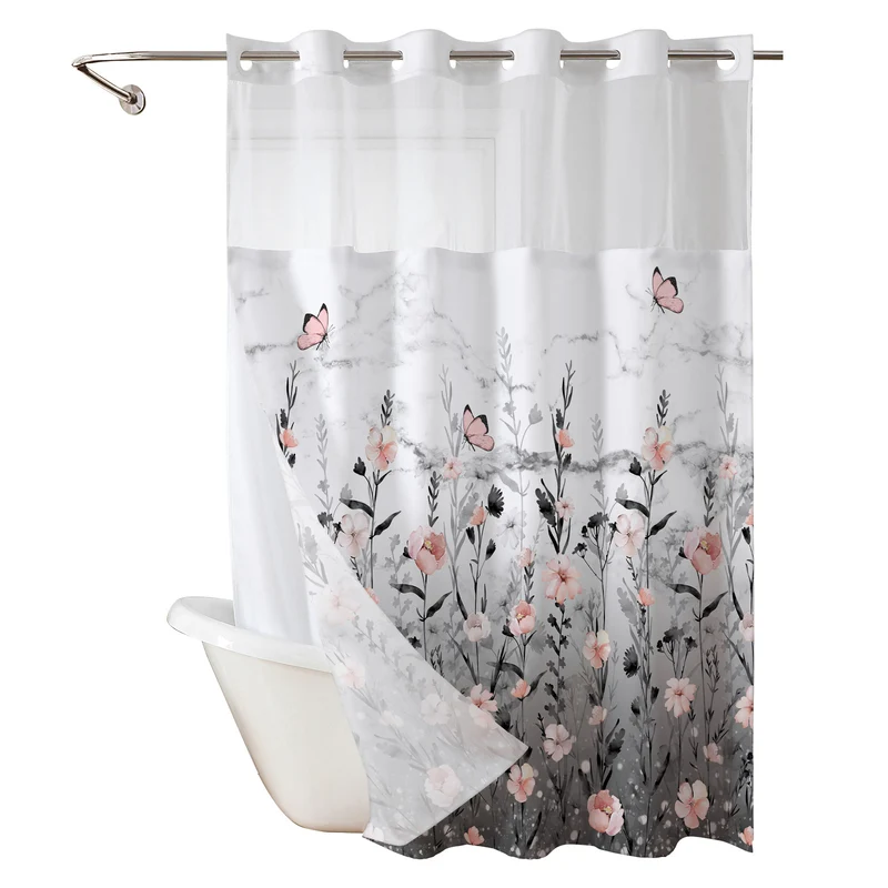 Duschvorhang Skanto mit Blumendesign