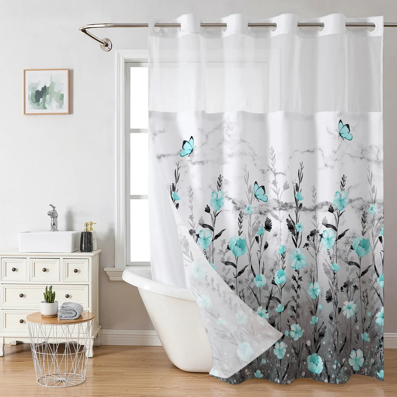 Duschvorhang Skanto mit Blumendesign