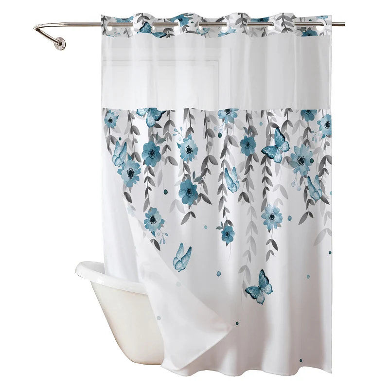 Duschvorhang mit Blumen-Schmetterling Skanto