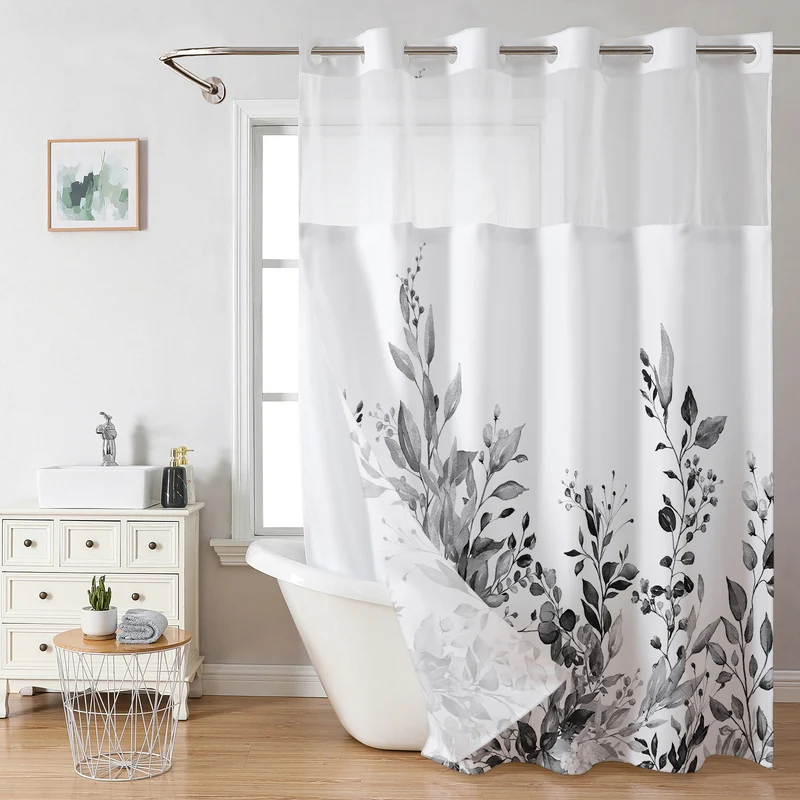 Duschvorhang mit botanischem Blumenmuster Skanto