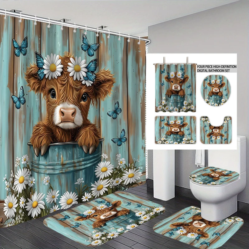 Digitales Badezimmer-Set im niedlichen Kuh-Design Skanto