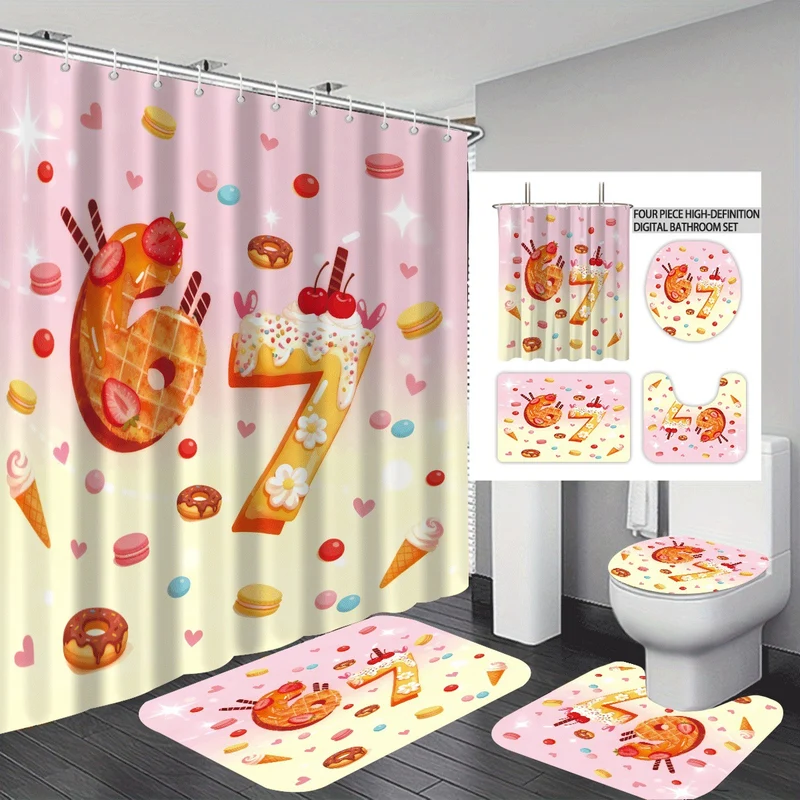 Badezimmer-Set im farbenfrohen Dessert-Design Skanto