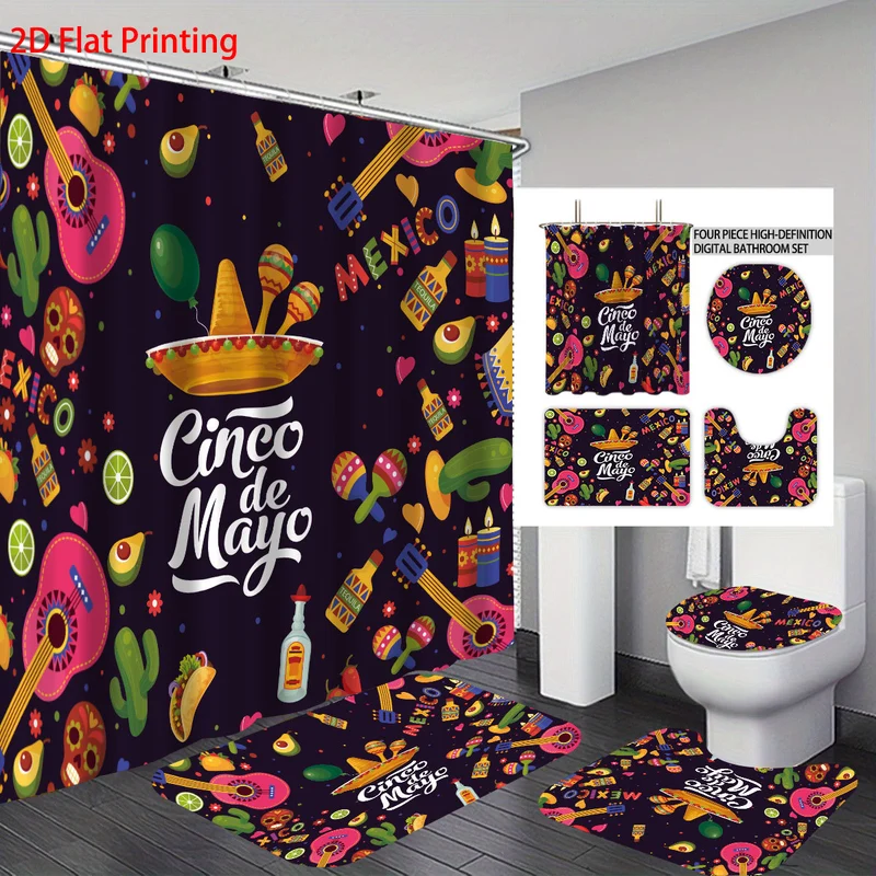 Komplettes Badezimmer-Set im Cinco de Mayo-Design Skanto