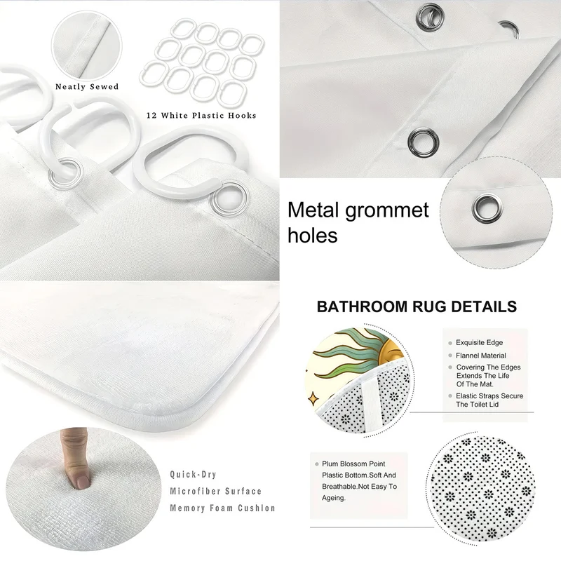 Vierteiliges Badezimmer-Deko-Set im Himmels-Design Skanto