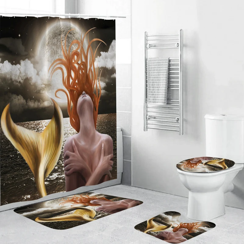 Künstlerisches Meerjungfrauen-Badezimmer-Set Skanto