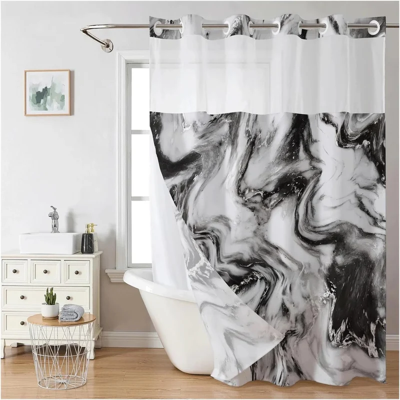 Duschvorhang mit künstlerischem Blumenmuster Skanto