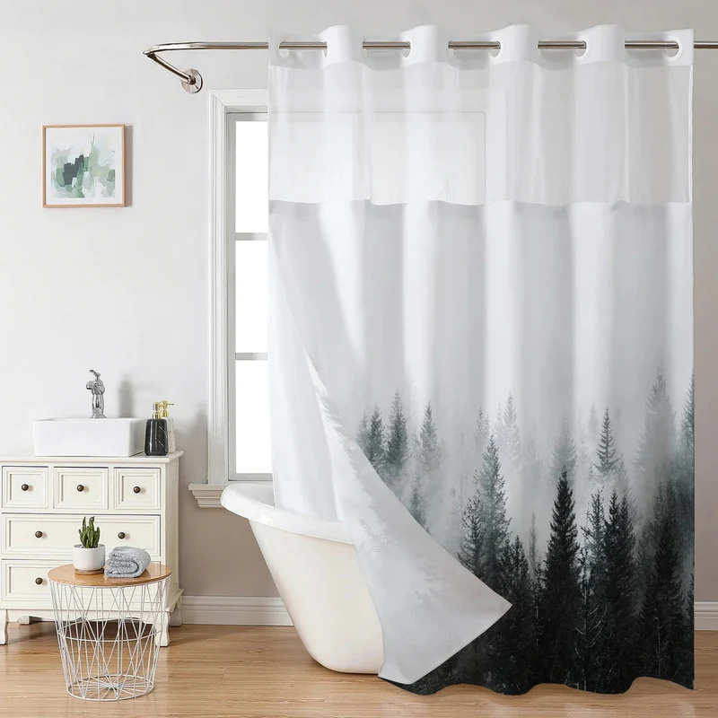 Duschvorhang mit künstlerischem Blumenmuster Skanto