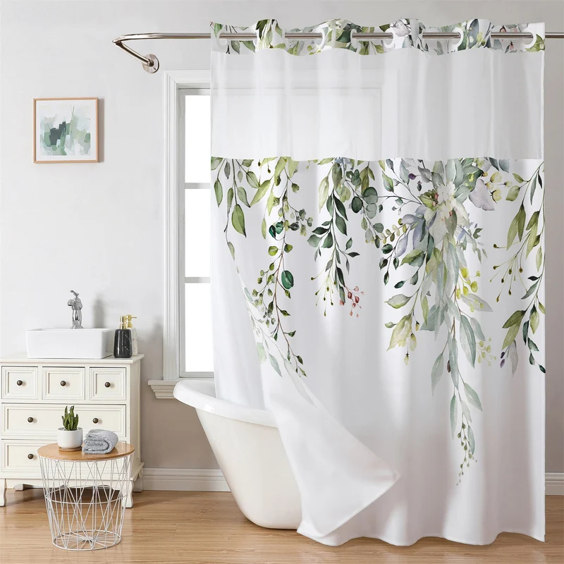 Duschvorhang mit künstlerischem Blumenmuster Skanto