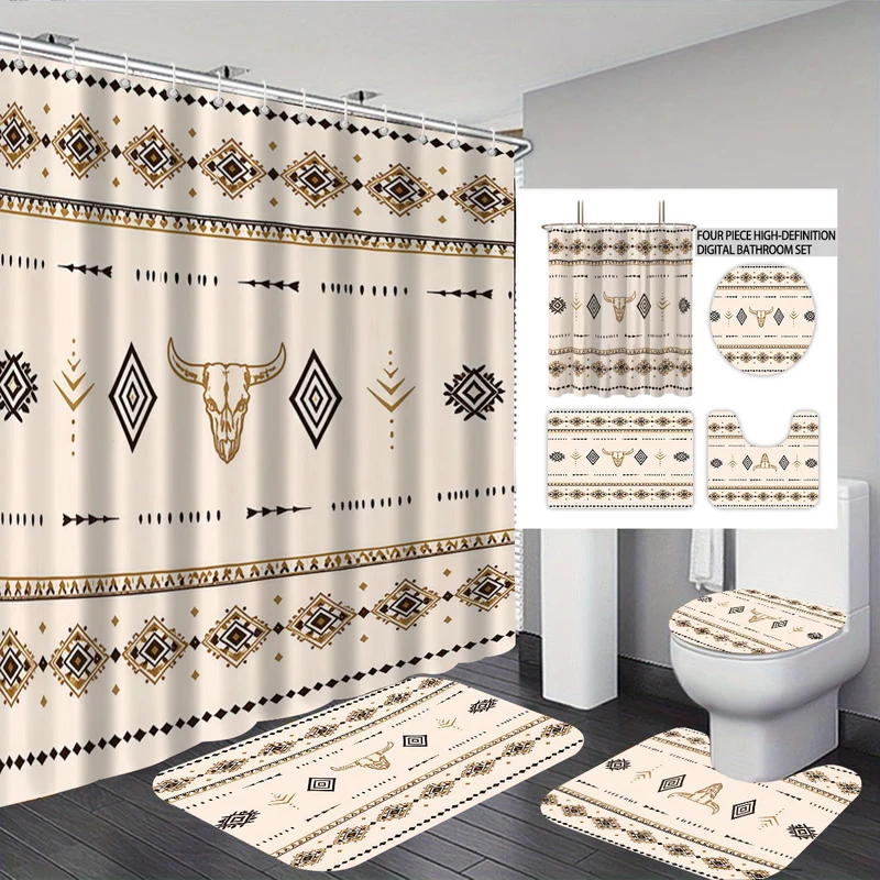 Vierteiliges Digitales Bad-Set im Boho-Stil Skanto