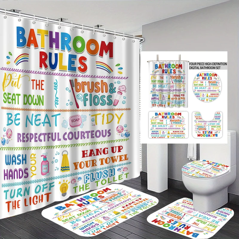 Digitales Badezimmer-Deko-Set „Badezimmerregeln“ Skanto