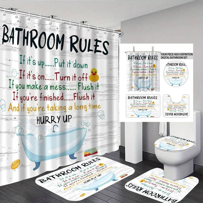 Digitales Badezimmer-Deko-Set „Badezimmerregeln“ Skanto