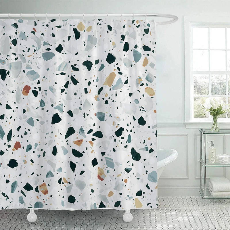Stilvoller Terrazzo-Print Duschvorhang Skanto