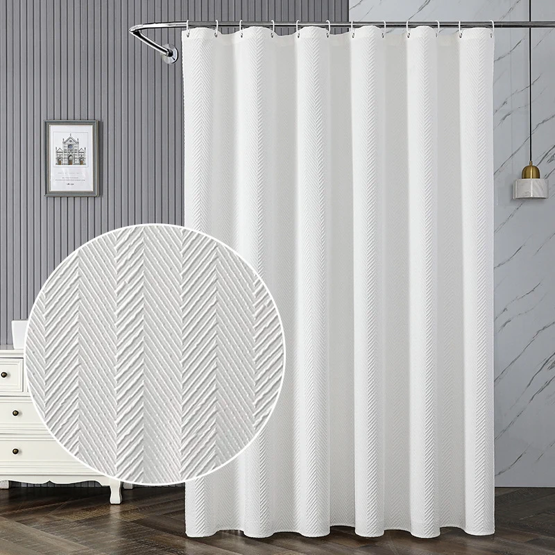 Duschvorhang mit strukturiertem Blattmuster Skanto