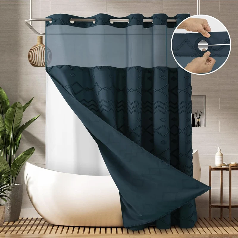 Duschvorhang mit strukturiertem geometrischem Design Skanto