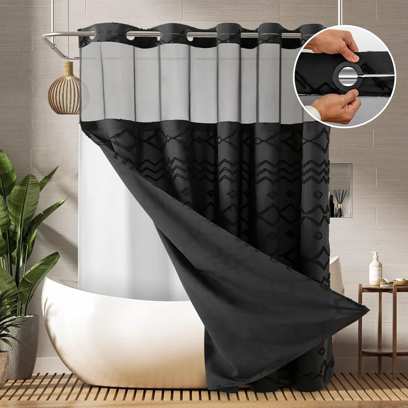 Duschvorhang mit strukturiertem geometrischem Design Skanto