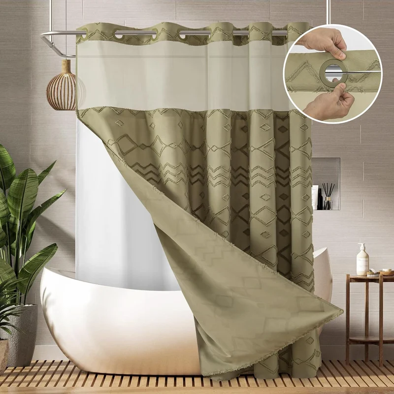 Duschvorhang mit strukturiertem geometrischem Design Skanto