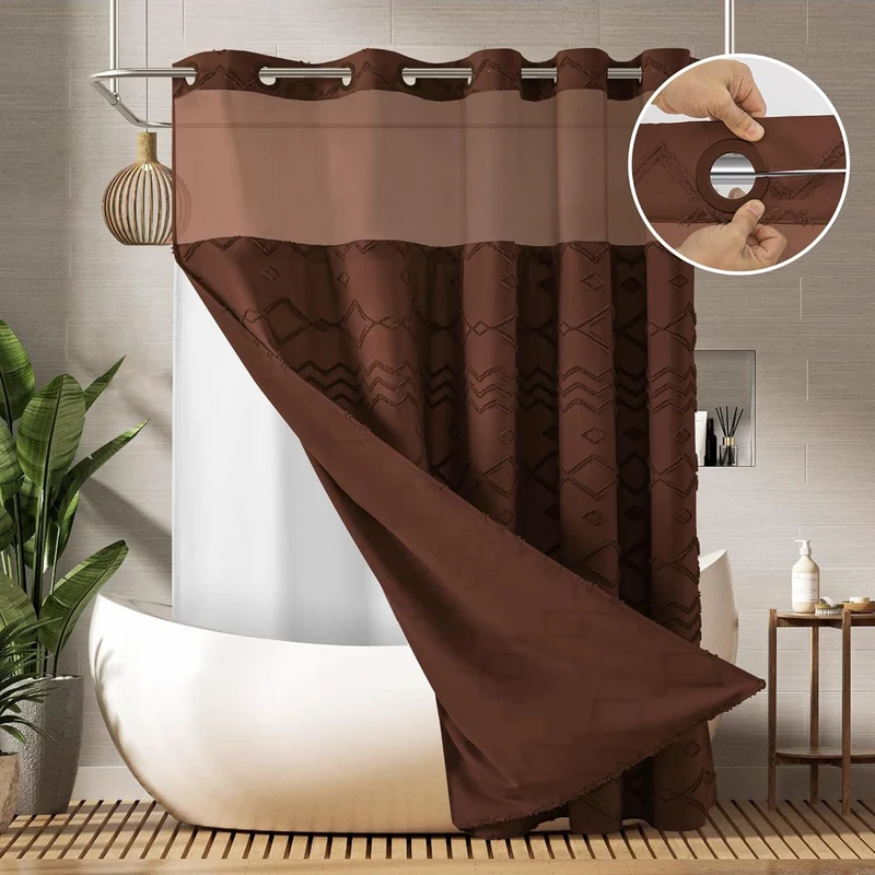 Duschvorhang mit strukturiertem geometrischem Design Skanto