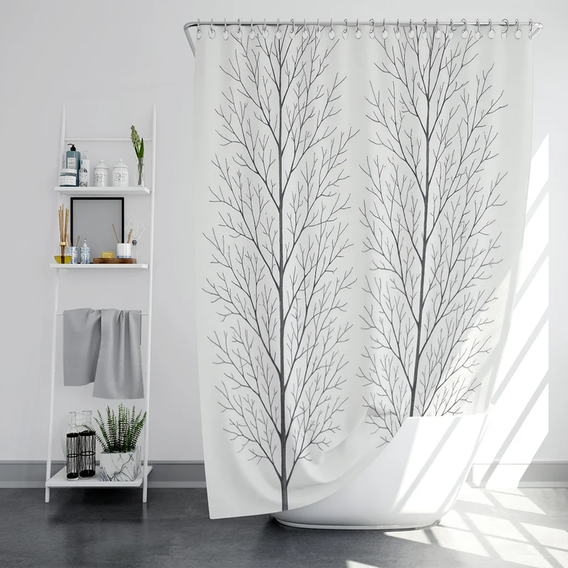 Duschvorhang mit künstlerischem Baumdesign Skanto
