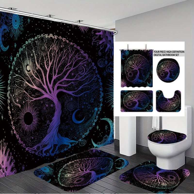 Badezimmer-Set mit künstlerischem Baumdesign Skanto